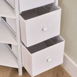 EMINZA Credenze E Cassettiere-Mobile angolare con 8 cassetti (50 x 75.5 cm) Ninoa Bianco