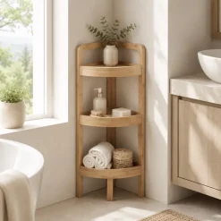 TENDANCE Contenitori Bagno|Mobili Bagno-Mobile angolare 3 ripiani (H85 cm) Anako