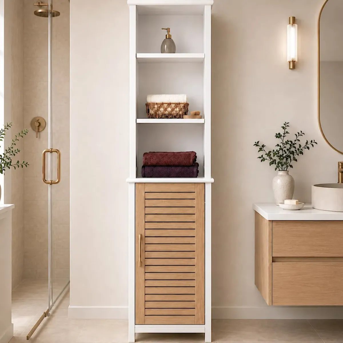 TENDANCE Contenitori Bagno|Mobili Bagno-Mobile colonna bagno Stockholm Bianco