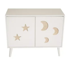 EMINZA Mobili Bambini-Mobile contenitore bambini legno 2 ante (H65 cm) Stars