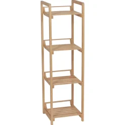 TENDANCE Contenitori Bagno|Mobili Bagno-Mobile da bagno in bambù 4 ripiani (30 x H104 cm) Harmonie