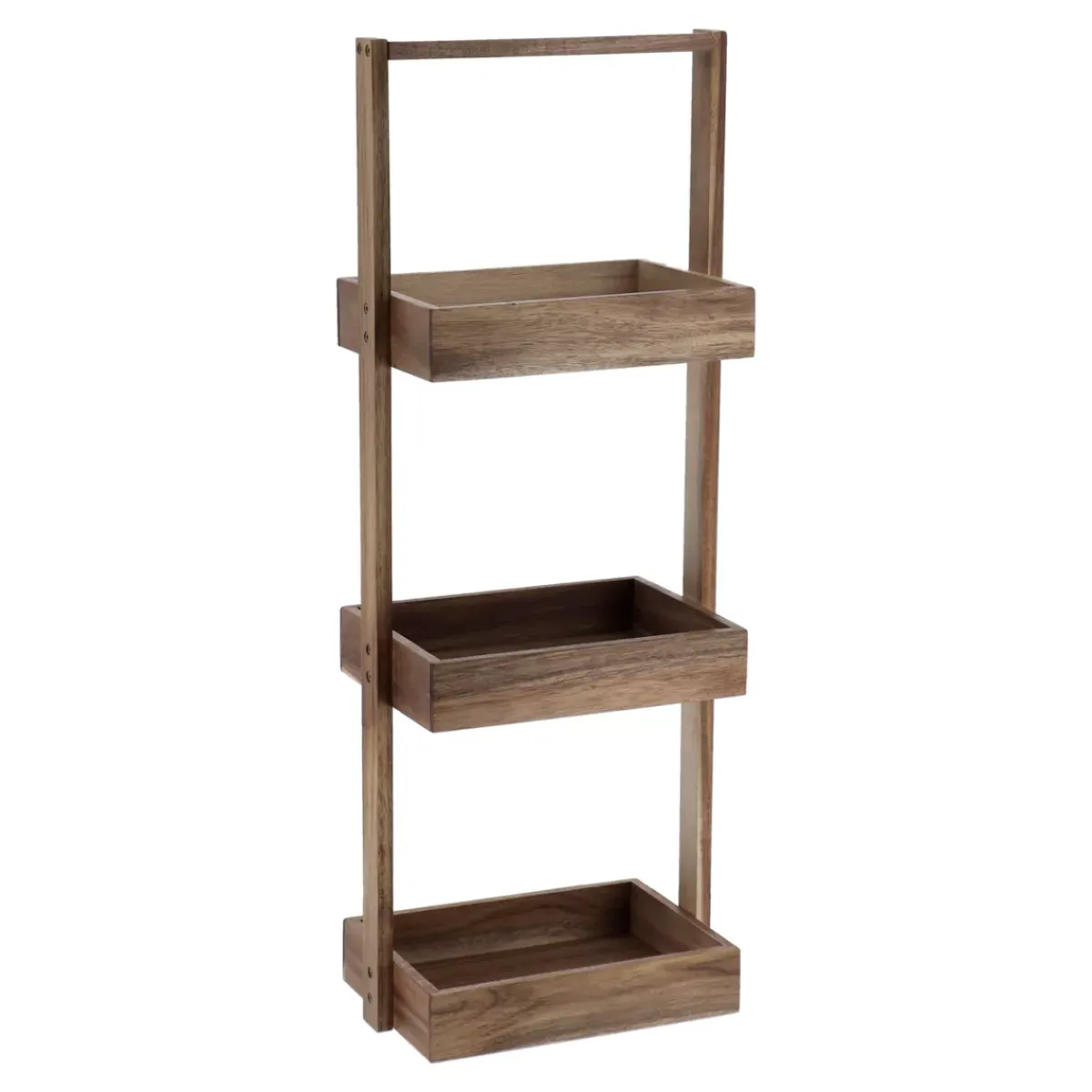 TENDANCE Contenitori Bagno|Mobili Bagno-Mobile da bagno 3 ripiani legno d'acacia (Alt 70 cm) Lina