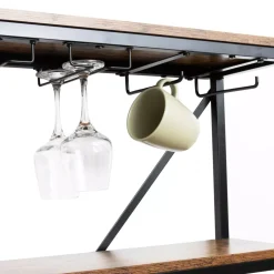 EMINZA Mobili Portabottiglie-Mobile portabottiglie industriale 10 scompartimenti e portabicchieri (Alt 178 cm) Léon