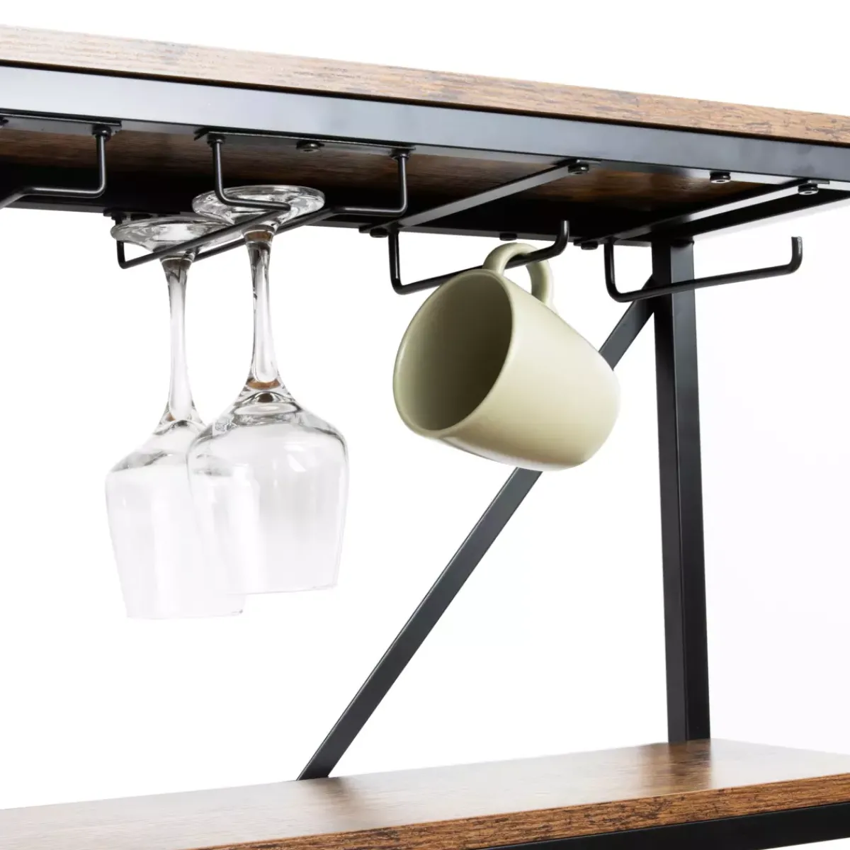 EMINZA Mobili Portabottiglie-Mobile portabottiglie industriale 10 scompartimenti e portabicchieri (Alt 178 cm) Léon
