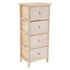 TENDANCE Contenitori Bagno|Mobili Bagno-Mobiletto 4 cassetti in legno di paulownia (86 x 37 cm) Esteban