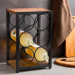 EMINZA Mobili Portabottiglie-mobiletto portabottiglie industriale 6 scompartimenti (H20 cm) Sacha