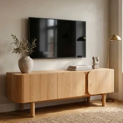 Mobile Tv-Mobile TV 3 ante in rovere massiccio (154 x 55 cm) Oakland