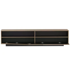 EMINZA Mobile Tv-Mobile TV in design (L180 x 40 cm) Alabama Bianco, nero e naturale
