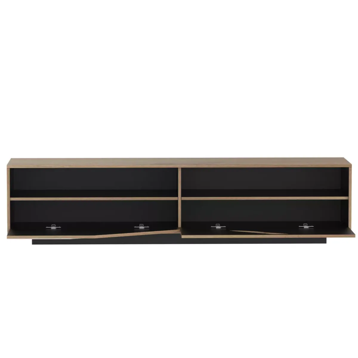 EMINZA Mobile Tv-Mobile TV in design (180 x 40 cm) Florida Bianco, nero e naturale