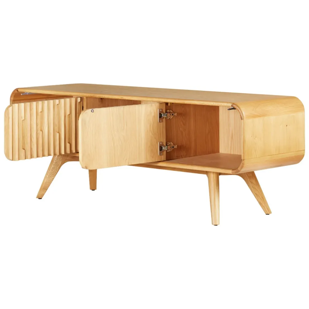 Mobile Tv-Mobile TV 2 scomparti 2 ante in rovere massiccio (165 x 58 cm) Bilbao