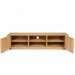 Mobile Tv-Mobile TV 2 scomparti 2 ante in rovere massiccio (180 x 45 cm) Altos