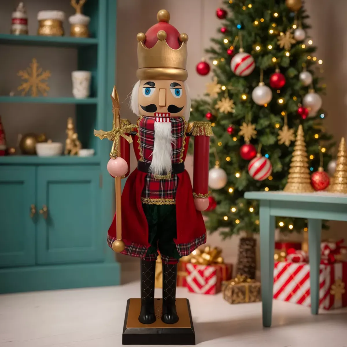 EMINZA Babbo Natale Animali E Personaggi|Personaggi E Oggetti Grande Dimensione-Musicista in legno Pavel grande modello H160 cm