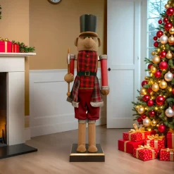 EMINZA Babbo Natale Animali E Personaggi|Personaggi E Oggetti Grande Dimensione-Musicista Schiaccianoci (H154 cm) musicale e animato Teddy