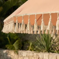 KAEMINGK Ombrelloni Da Giardino-Ombrellone da giardino rotondo con frange (D2.5 m) Mexico
