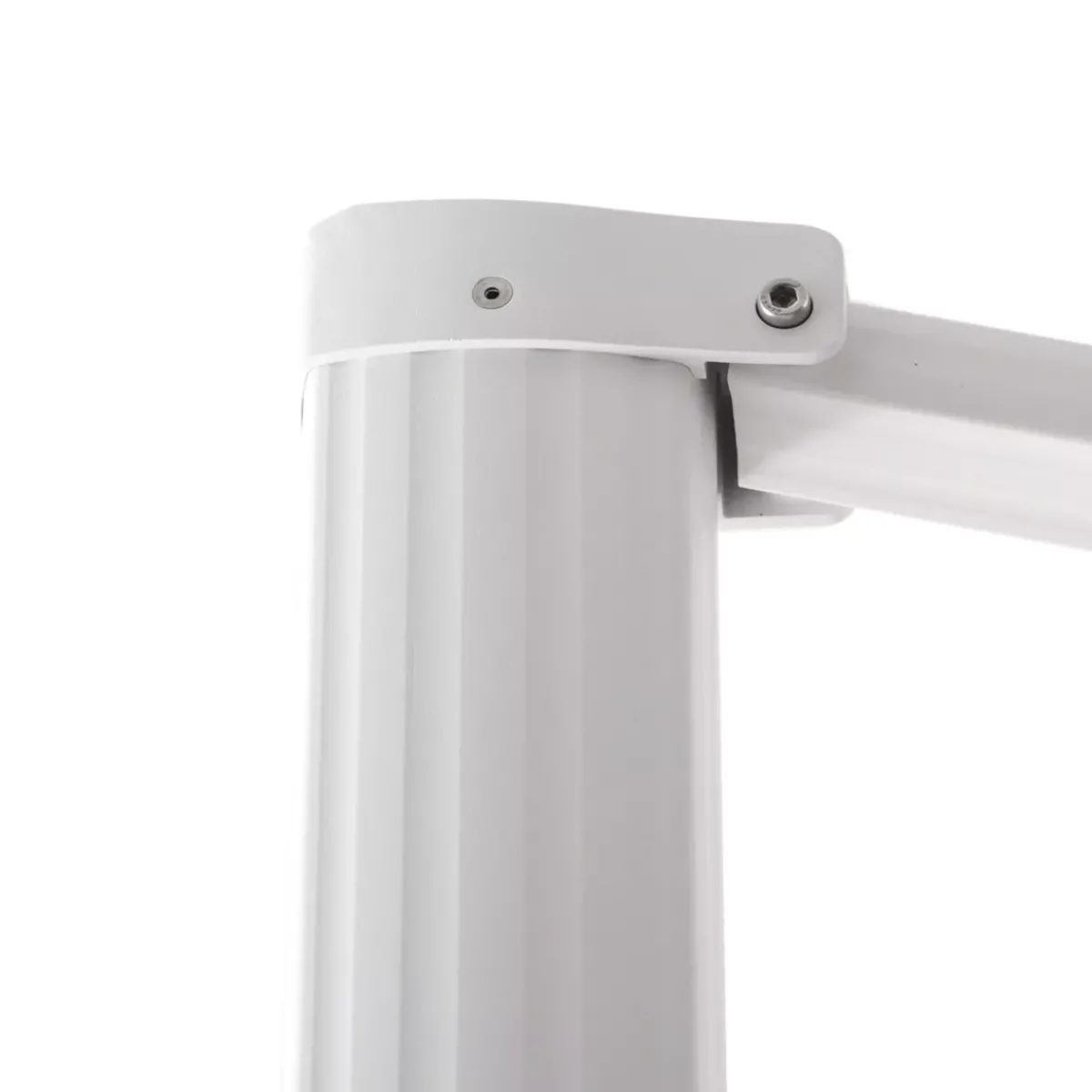 MOBELLIA Ombrelloni Da Giardino-Ombrellone decentrato quadrato in alluminio con base (3 x 3 m) Elyra Bianco