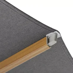 MOBELLIA Ombrelloni Da Giardino-Ombrellone decentrato quadrato in alluminio con base (3 x 3 m) Elyra effetto legno e Antracite