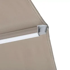 MOBELLIA Ombrelloni Da Giardino-Ombrellone decentrato quadrato in alluminio con base (3 x 3 m) Elyra Metallico lucido e Tortora