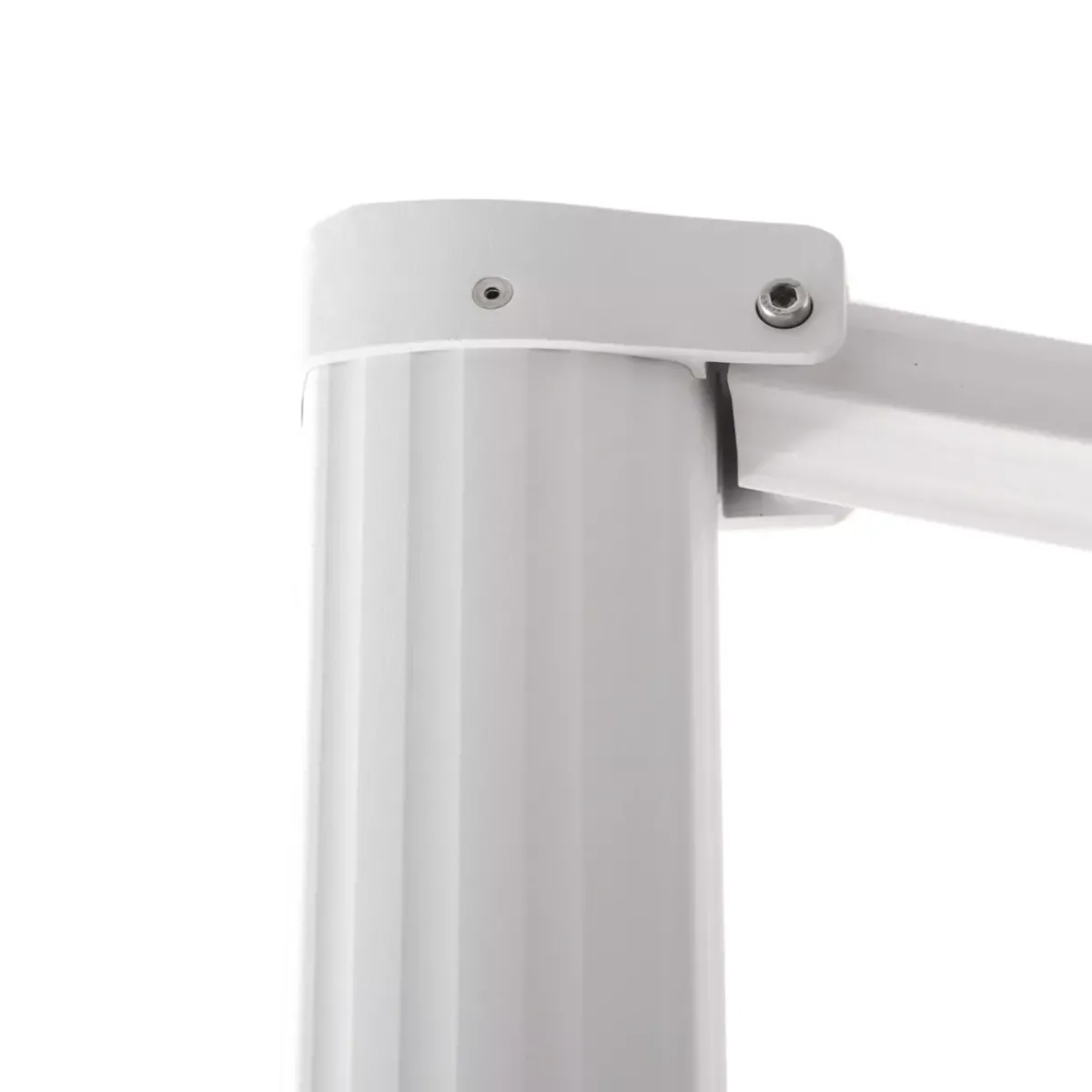 MOBELLIA Ombrelloni Da Giardino-Ombrellone decentrato quadrato in alluminio con base (3 x 3 m) Elyra Bianco e Tortora