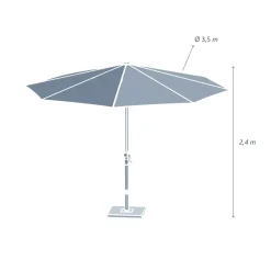 MOBELLIA Ombrelloni Da Giardino-Ombrellone rotondo alluminio (D3,5 cm) Yucutan Grigio e grigio antracite
