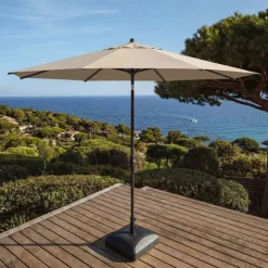 MOBELLIA Ombrelloni Da Giardino-Ombrellone rotondo in alluminio (D3,3 m) Elyra Antracite e Corda