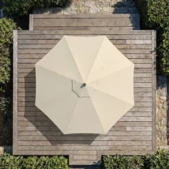 MOBELLIA Ombrelloni Da Giardino-Ombrellone rotondo in alluminio (D3,3 m) Elyra Antracite e Corda