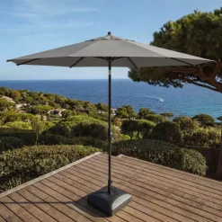 MOBELLIA Ombrelloni Da Giardino-Ombrellone rotondo in alluminio (D3,3 m) Elyra Antracite e Grigio