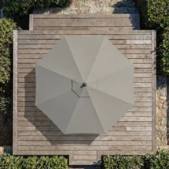 MOBELLIA Ombrelloni Da Giardino-Ombrellone rotondo in alluminio (D3,3 m) Elyra Antracite e Grigio