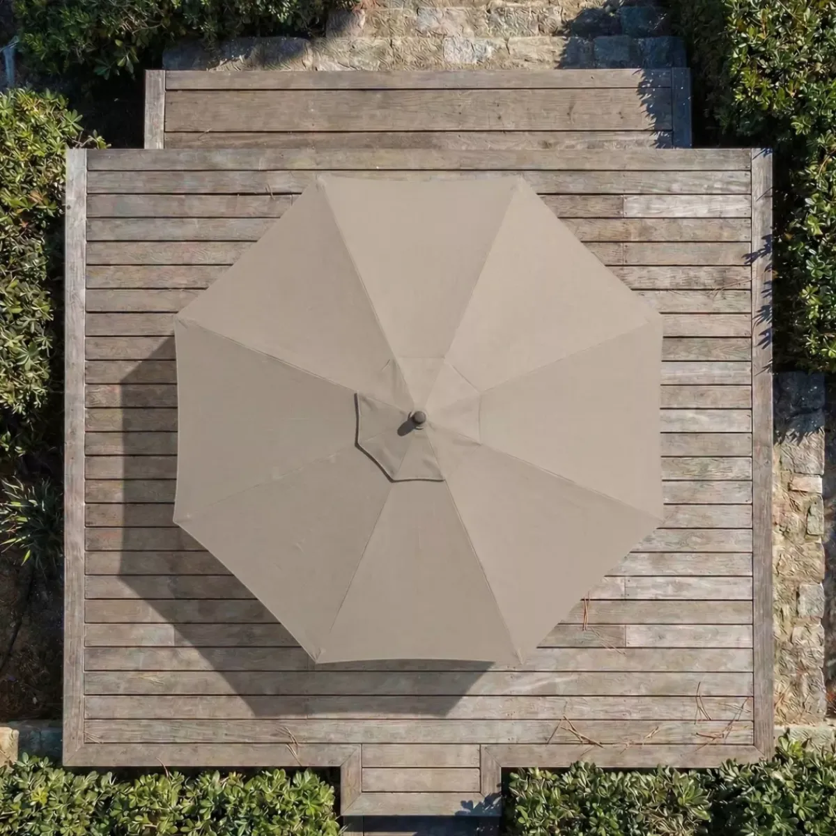 MOBELLIA Ombrelloni Da Giardino-Ombrellone rotondo in alluminio (D3,3 m) Elyra Antracite e Tortora