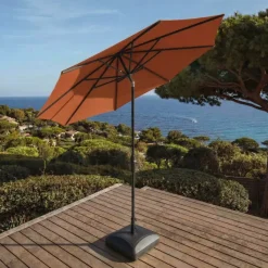 MOBELLIA Ombrelloni Da Giardino-Ombrellone rotondo in alluminio (D3,3 m) Elyra Antracite e Terracotta