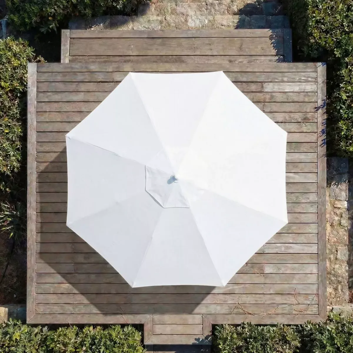 MOBELLIA Ombrelloni Da Giardino-Ombrellone rotondo in alluminio (D3,3 m) Elyra Bianco