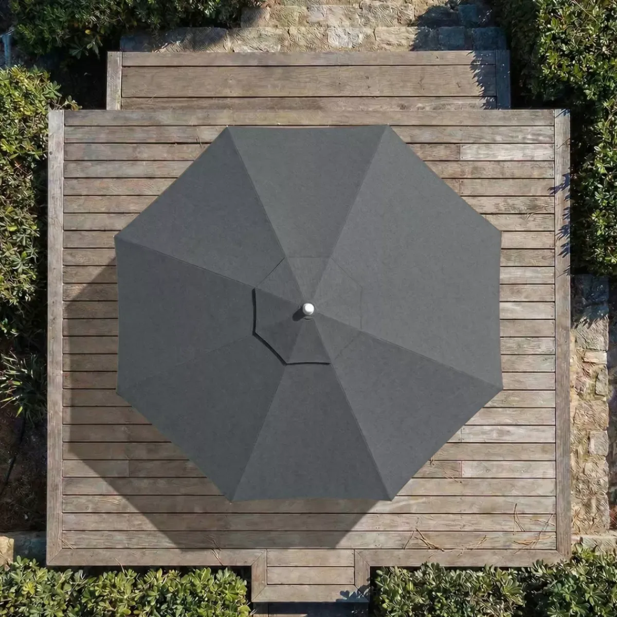 MOBELLIA Ombrelloni Da Giardino-Ombrellone rotondo in alluminio (D3,3 m) Elyra Bianco e Tortora