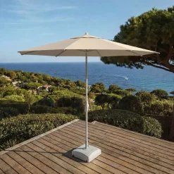 MOBELLIA Ombrelloni Da Giardino-Ombrellone rotondo in alluminio (D3,3 m) Elyra Bianco e Tortora