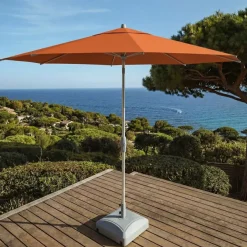 MOBELLIA Ombrelloni Da Giardino-Ombrellone rotondo in alluminio (D3,3 m) Elyra Bianco e Terracotta