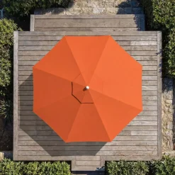 MOBELLIA Ombrelloni Da Giardino-Ombrellone rotondo in alluminio (D3,3 m) Elyra Bianco e Terracotta