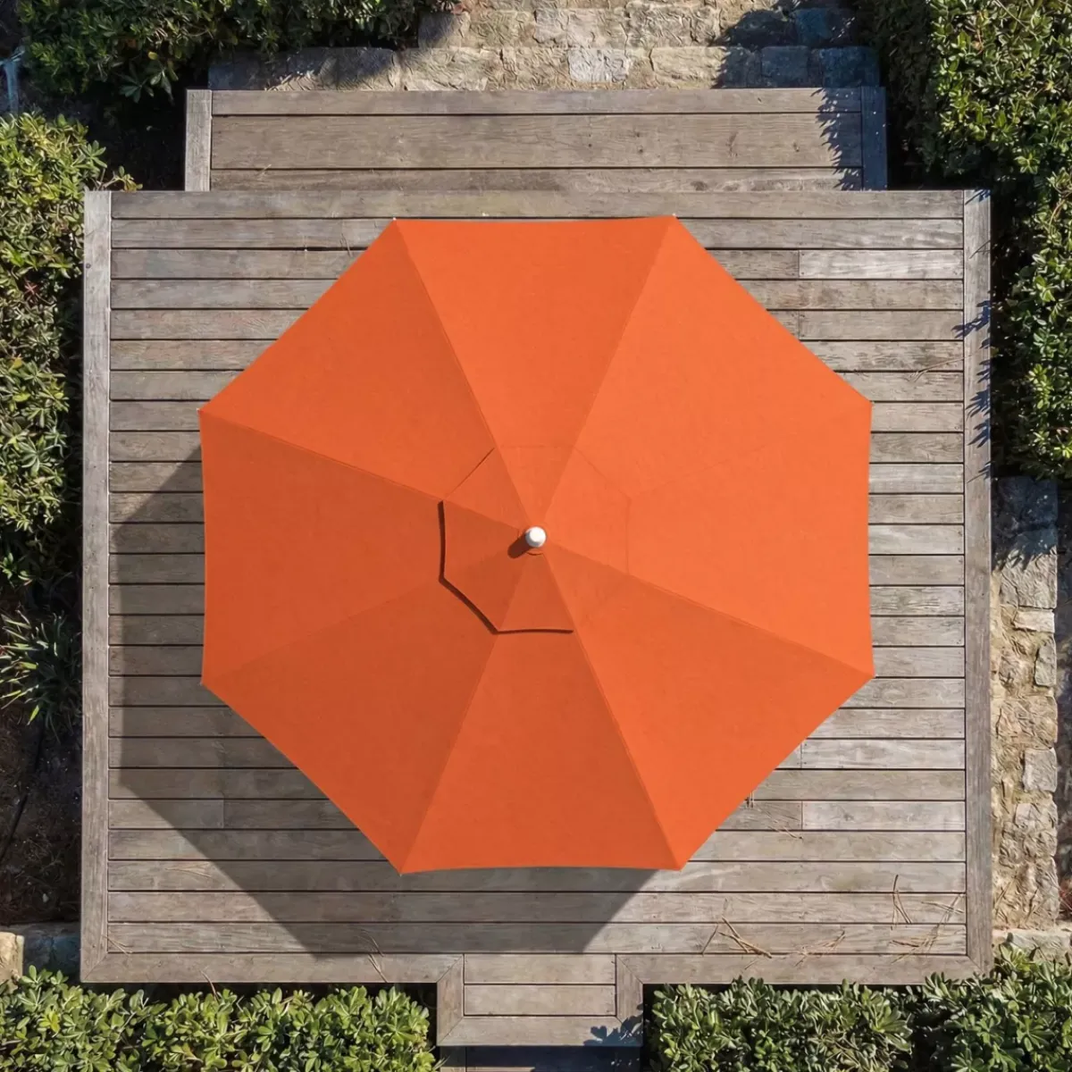 MOBELLIA Ombrelloni Da Giardino-Ombrellone rotondo in alluminio (D3,3 m) Elyra Bianco e Terracotta