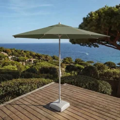 MOBELLIA Ombrelloni Da Giardino-Ombrellone rotondo in alluminio (D3,3 m) Elyra Bianco e Verde cachi