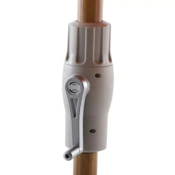 MOBELLIA Ombrelloni Da Giardino-Ombrellone rotondo in alluminio (D3,3 m) Elyra effetto legno e Bianco