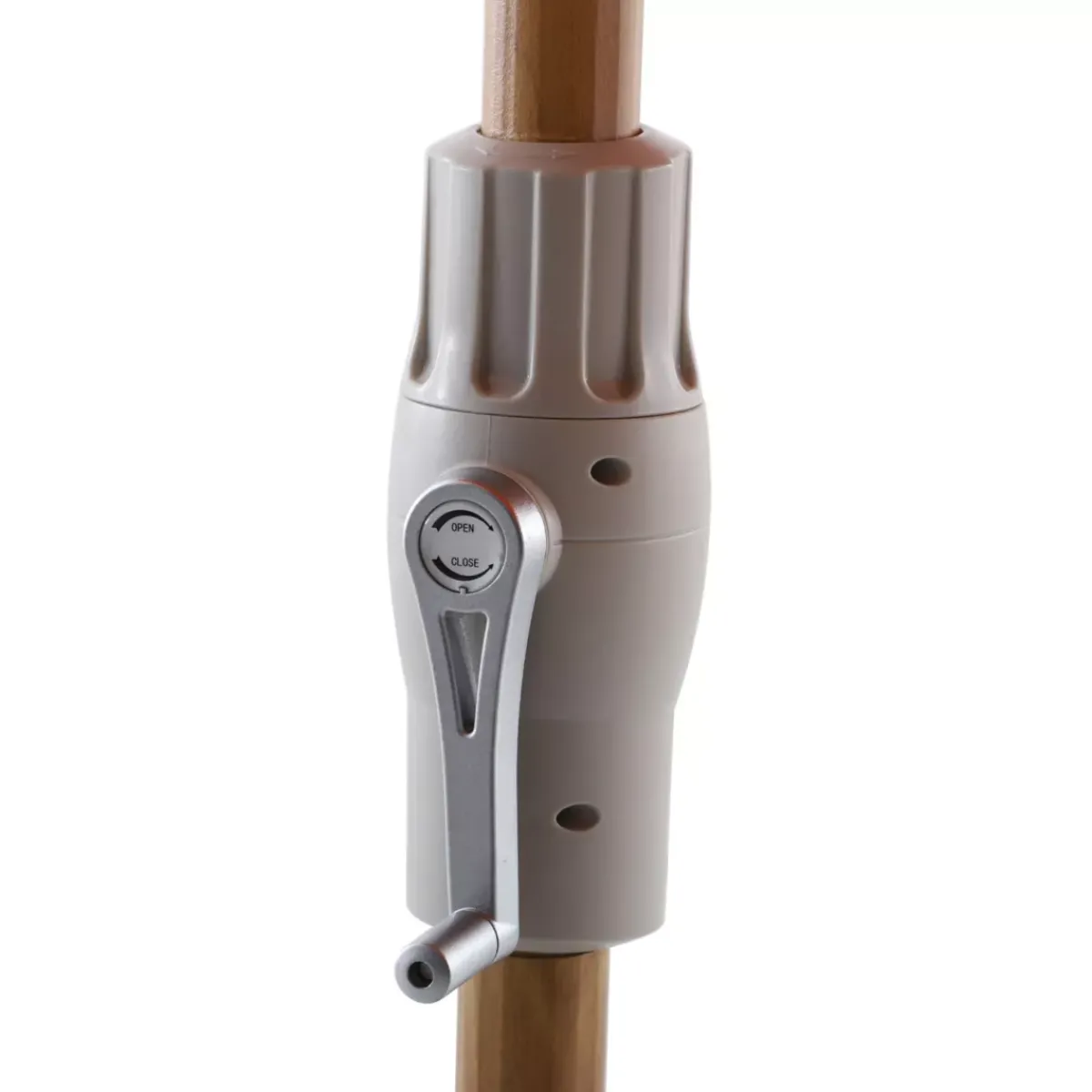 MOBELLIA Ombrelloni Da Giardino-Ombrellone rotondo in alluminio (D3,3 m) Elyra effetto legno e Corallo