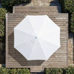 MOBELLIA Ombrelloni Da Giardino-Ombrellone rotondo in alluminio (D3,3 m) Elyra Metallizzato brillante e Bianco