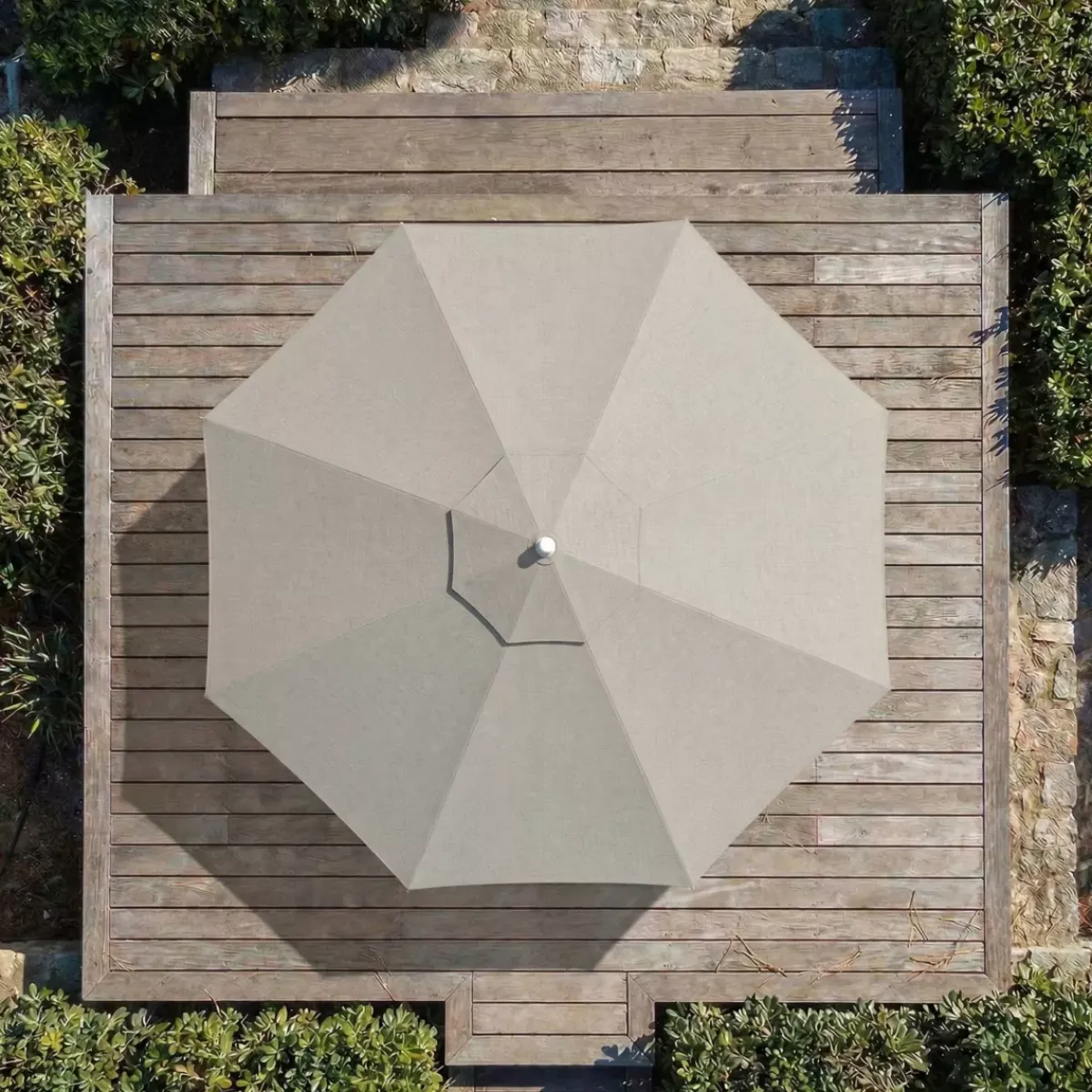 MOBELLIA Ombrelloni Da Giardino-Ombrellone rotondo in alluminio (D3,3 m) Elyra Metallizzato brillante e Grigio