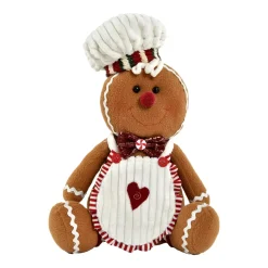 CHRISTMAS DREAM Babbo Natale Animali E Personaggi-Omino di pan di zenzero (H32 cm) Manala Cuoco seduto