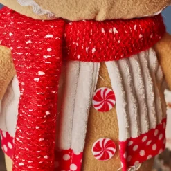 KAEMINGK Babbo Natale Animali E Personaggi-Omino di pan di zenzero in piedi (H57 cm) Camille sciarpa Rossa