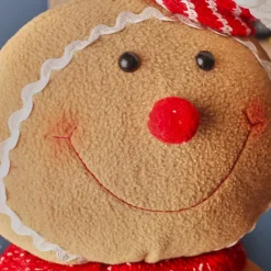 KAEMINGK Babbo Natale Animali E Personaggi-Omino di pan di zenzero in piedi (H57 cm) Camille sciarpa Rossa