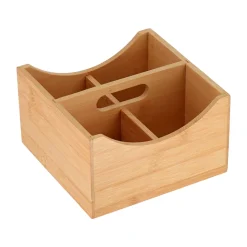 TENDANCE Accessori Bagno-Organizzatore per il bagno con 4 scomparti e manico in bambù Instant