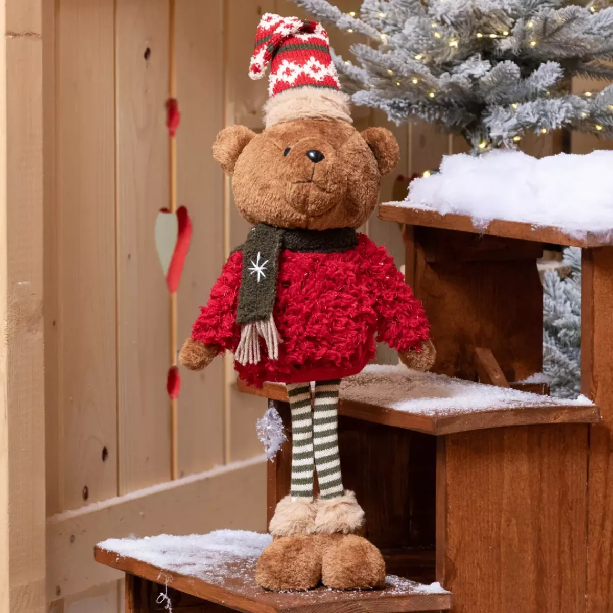 KAEMINGK Babbo Natale Animali E Personaggi-Orsetto di Natale decorazione (H54 cm) Pippin in montagna