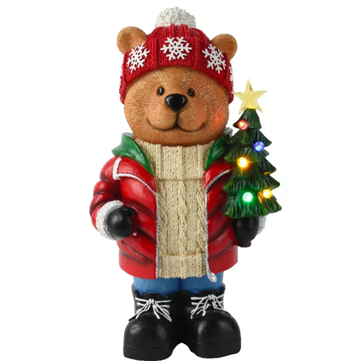 KAEMINGK Oggetti Decorativi E Illuminati|Babbo Natale Animali E Personaggi-Orsetto luminoso con pile 7 LED (H38 cm) Tiboo