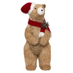 JJA Babbo Natale Animali E Personaggi-Orso decorativo in legno (H73 cm) Gulliver curioso