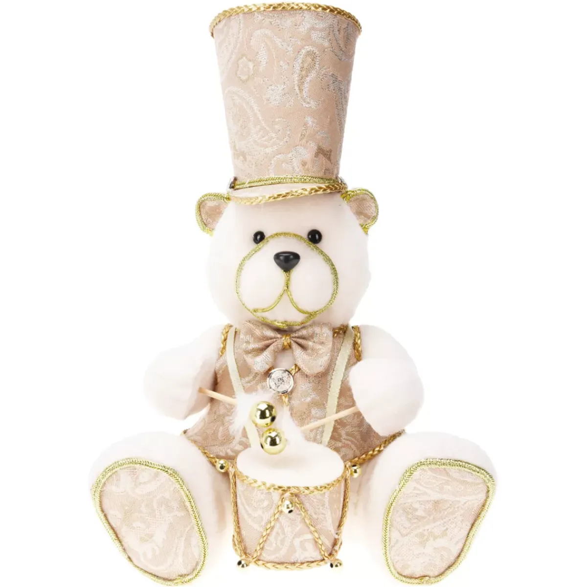 KOOPMAN Babbo Natale Animali E Personaggi-Orso di Natale decorativo (H33 cm) Maestoso musicista