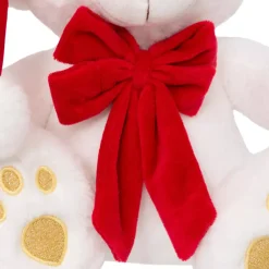 JJA Decorazioni E Oggetti Natalizi|Babbo Natale Animali E Personaggi-Orso di peluche (H34 cm) Jules e Fiocco in velluto e rosso