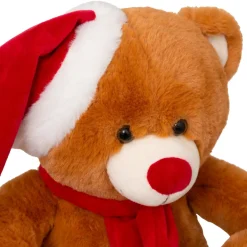 JJA Babbo Natale Animali E Personaggi-Orso di peluche (H34 cm) Loulou con sciarpa rossa